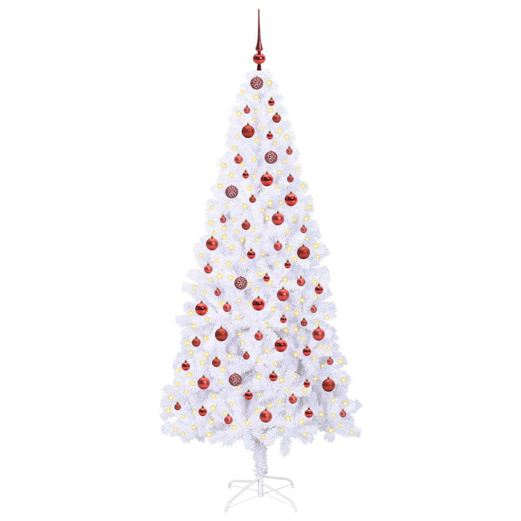 Vidaxx sapin de Noël artificiel avec 300 LED blanc 210 cm PVC et acier