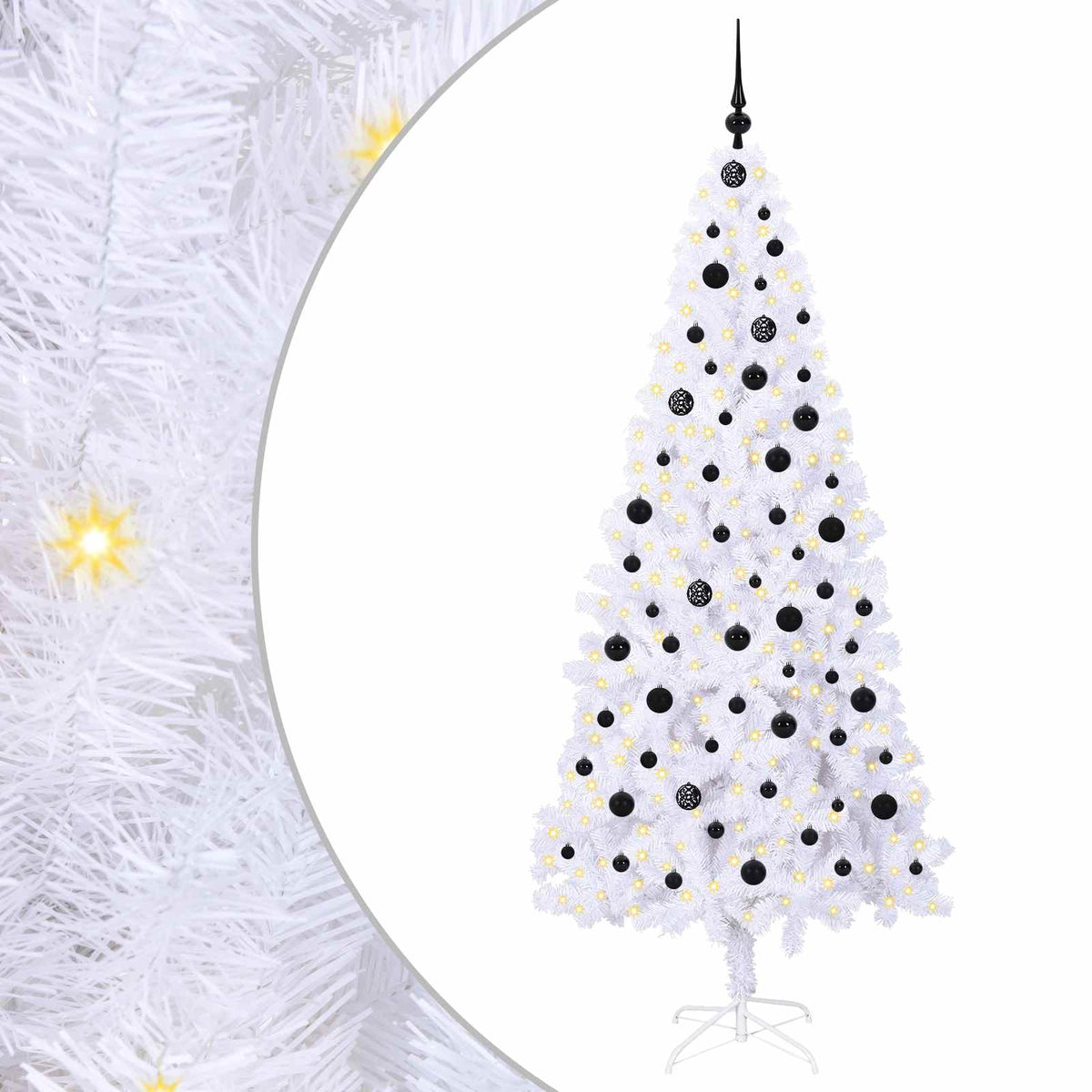 Vidaxx sapin de Noël artificiel avec 300 LED blanc 210 cm PVC et acier
