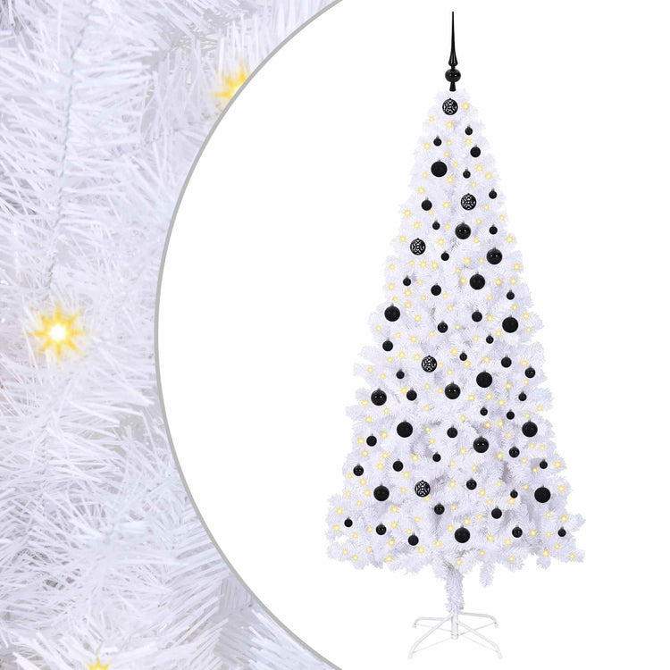 Vidaxx sapin de Noël artificiel avec 300 LED blanc 210 cm PVC et acier