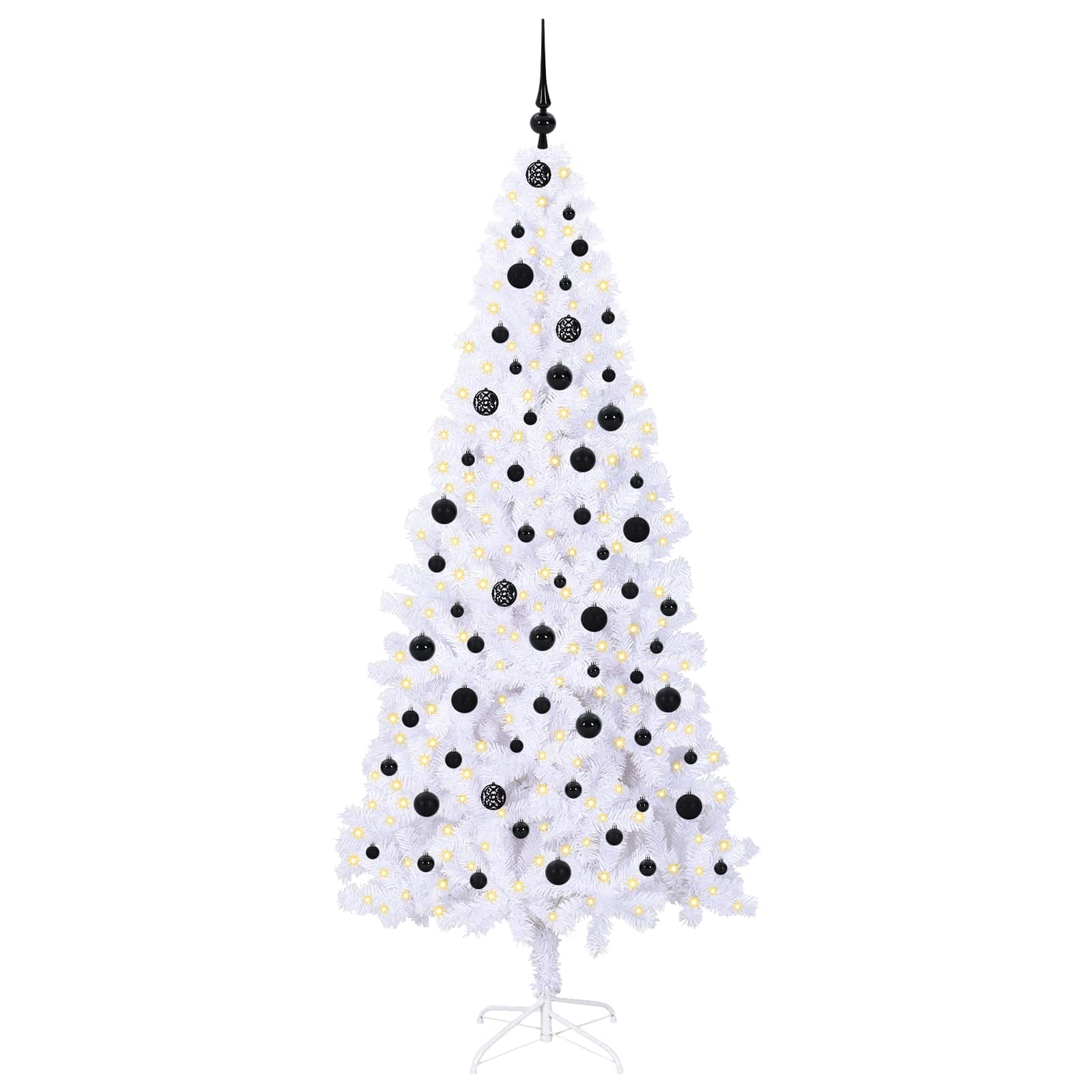 Vidaxx sapin de Noël artificiel avec 300 LED blanc 210 cm PVC et acier