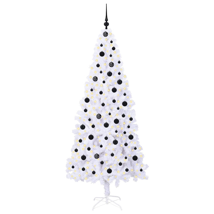 Vidaxx sapin de Noël artificiel avec 300 LED blanc 210 cm PVC et acier