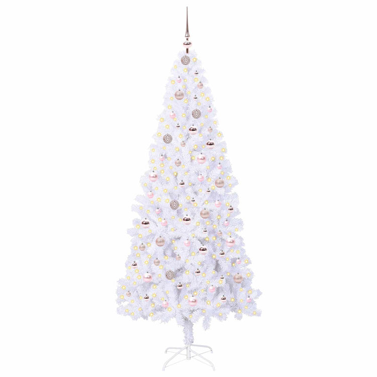 Vidaxx sapin de Noël artificiel avec 300 LED blanc 210 cm PVC et acier