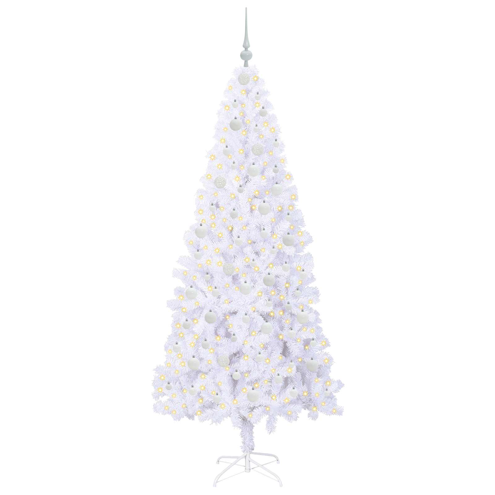 Vidaxx sapin de Noël artificiel avec 300 LED blanc 210 cm PVC et acier