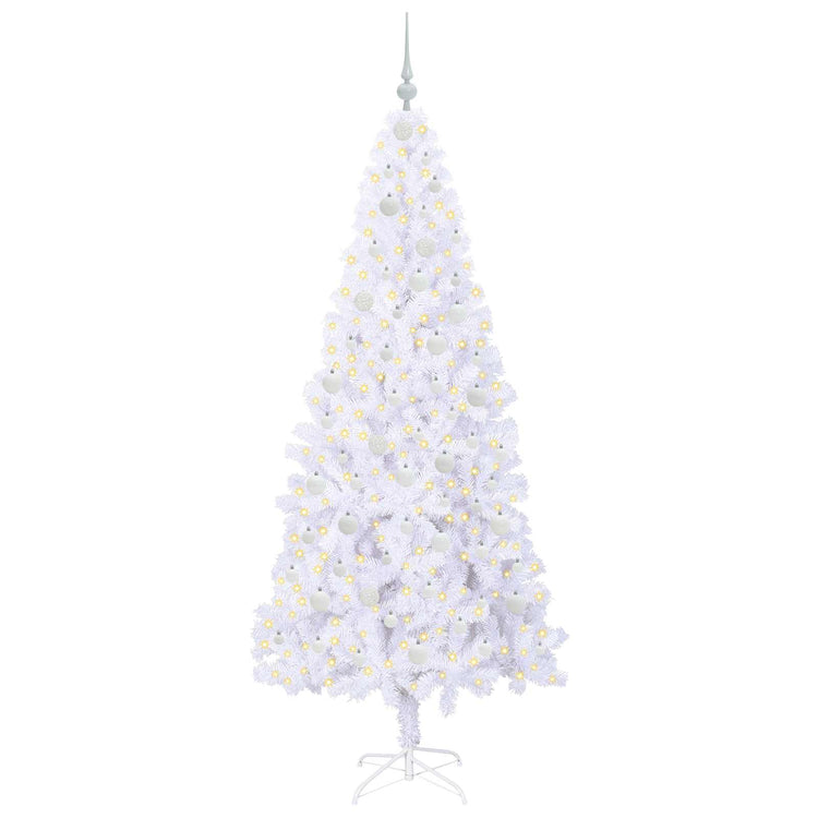 Vidaxx sapin de Noël artificiel avec 300 LED blanc 210 cm PVC et acier