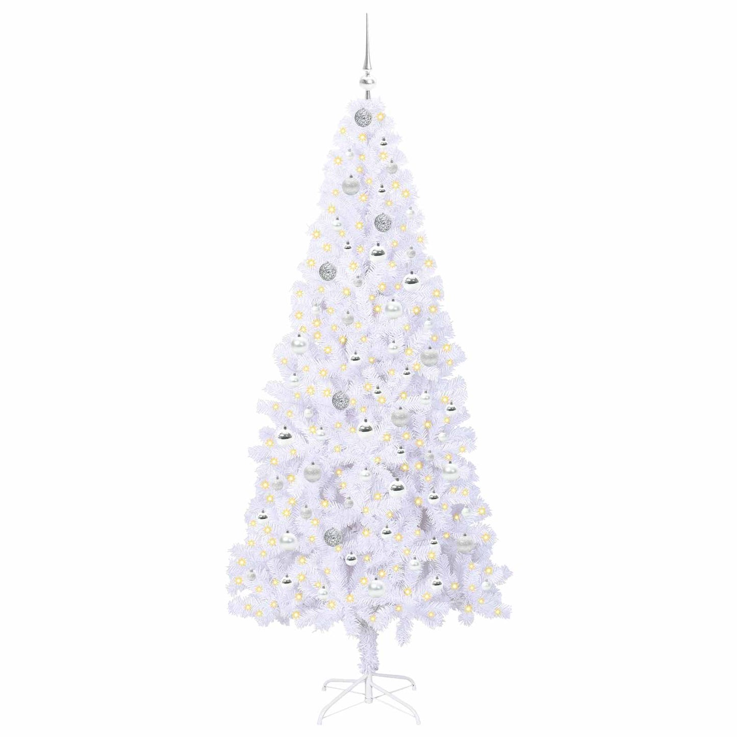 Vidaxx sapin de Noël artificiel avec 300 LED blanc 210 cm PVC et acier