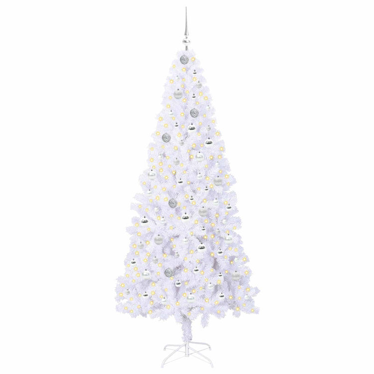 Vidaxx sapin de Noël artificiel avec 300 LED blanc 210 cm PVC et acier