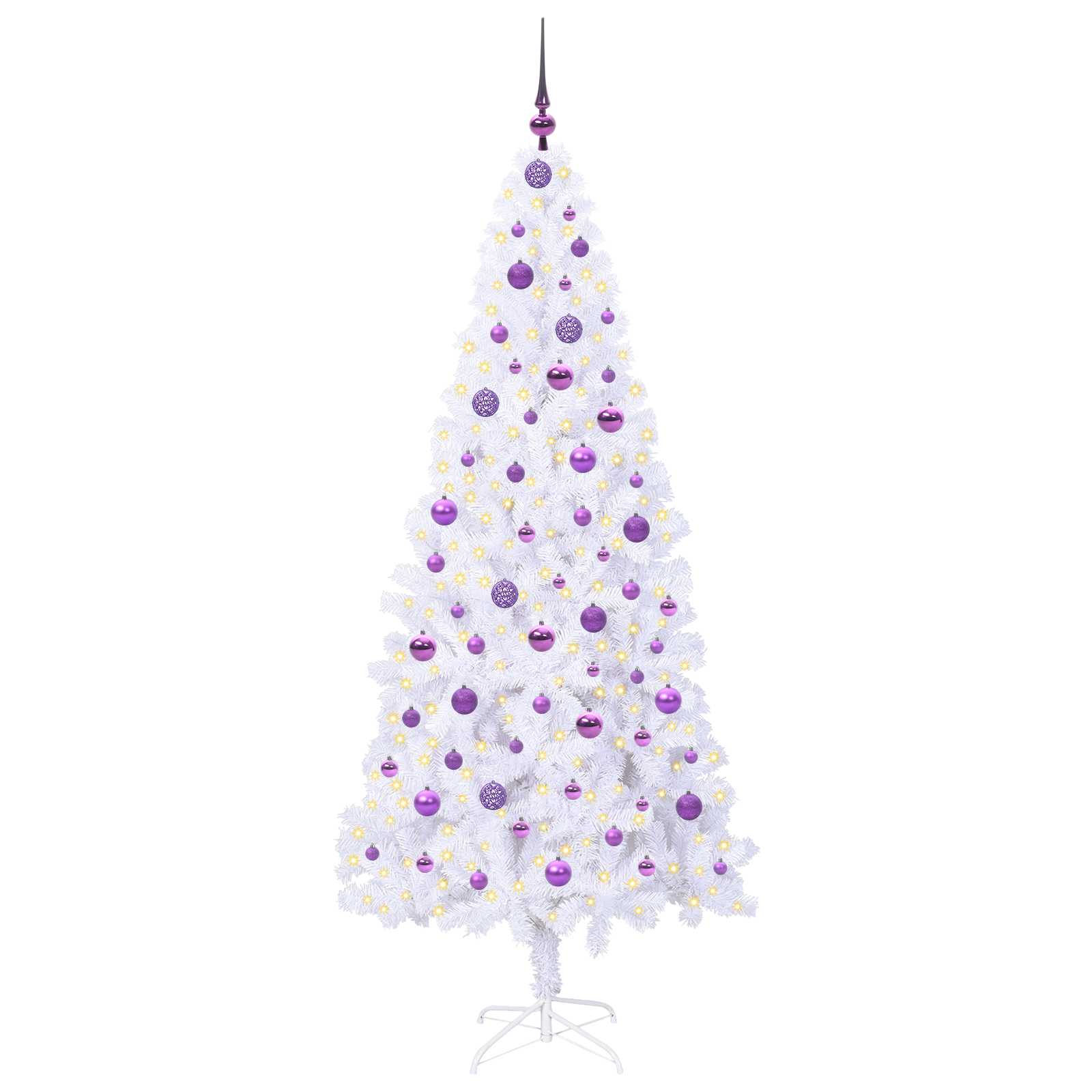 Vidaxx sapin de Noël artificiel avec 300 LED blanc 210 cm PVC et acier