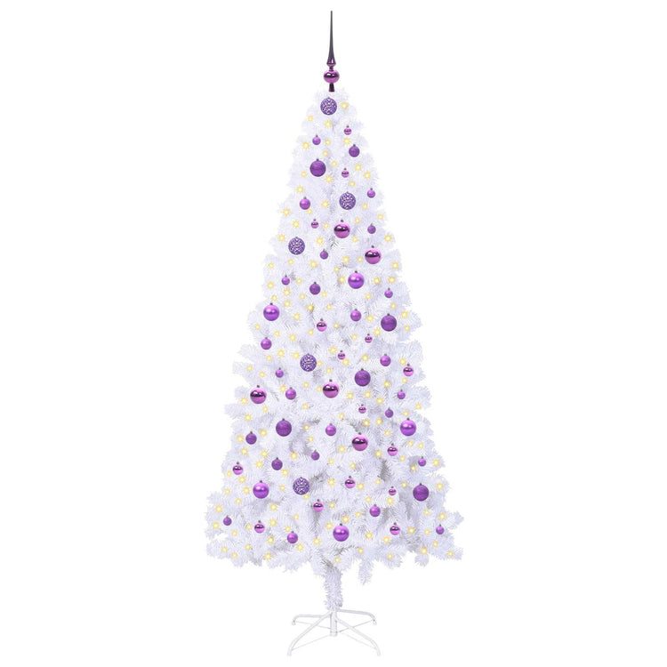 Vidaxx sapin de Noël artificiel avec 300 LED blanc 210 cm PVC et acier