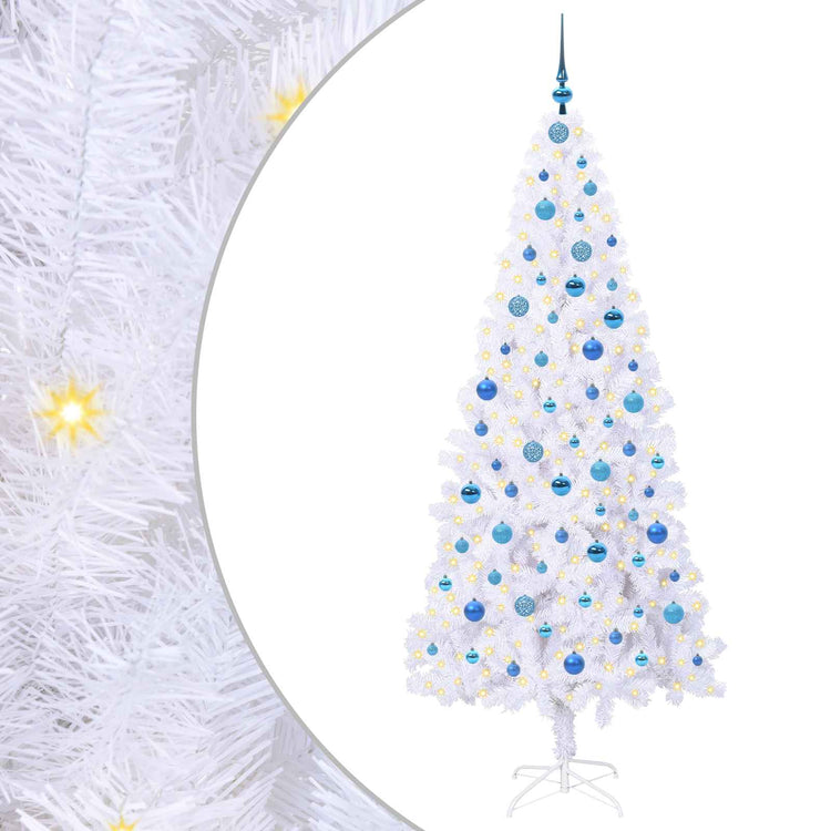 Vidaxx sapin de Noël artificiel avec 300 LED blanc 210 cm PVC et acier