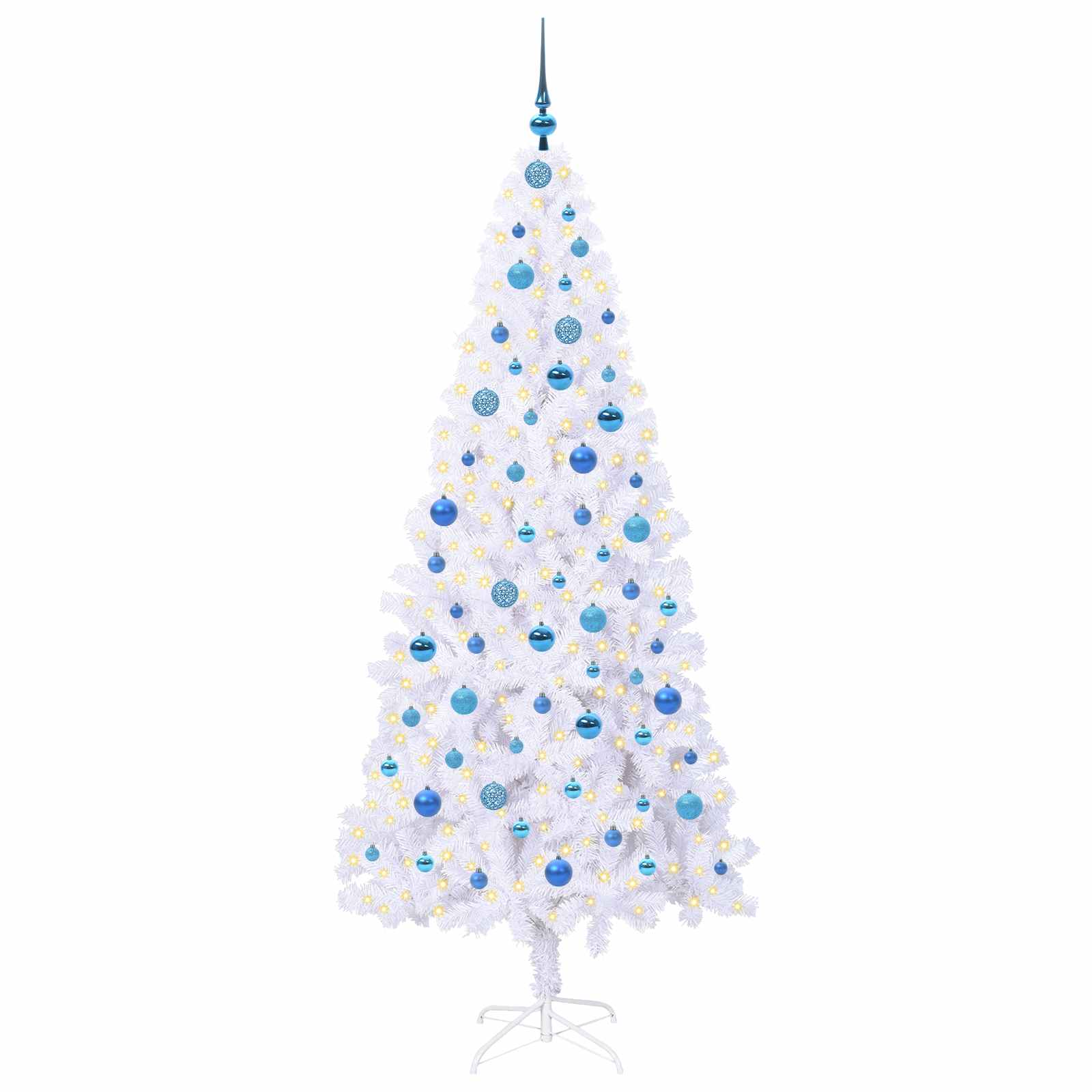 Vidaxx sapin de Noël artificiel avec 300 LED blanc 210 cm PVC et acier