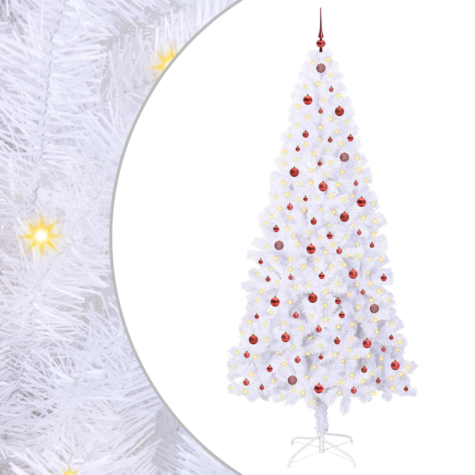 Vidaxx sapin de Noël artificiel avec 300 LED blanc 240 cm PVC et acier