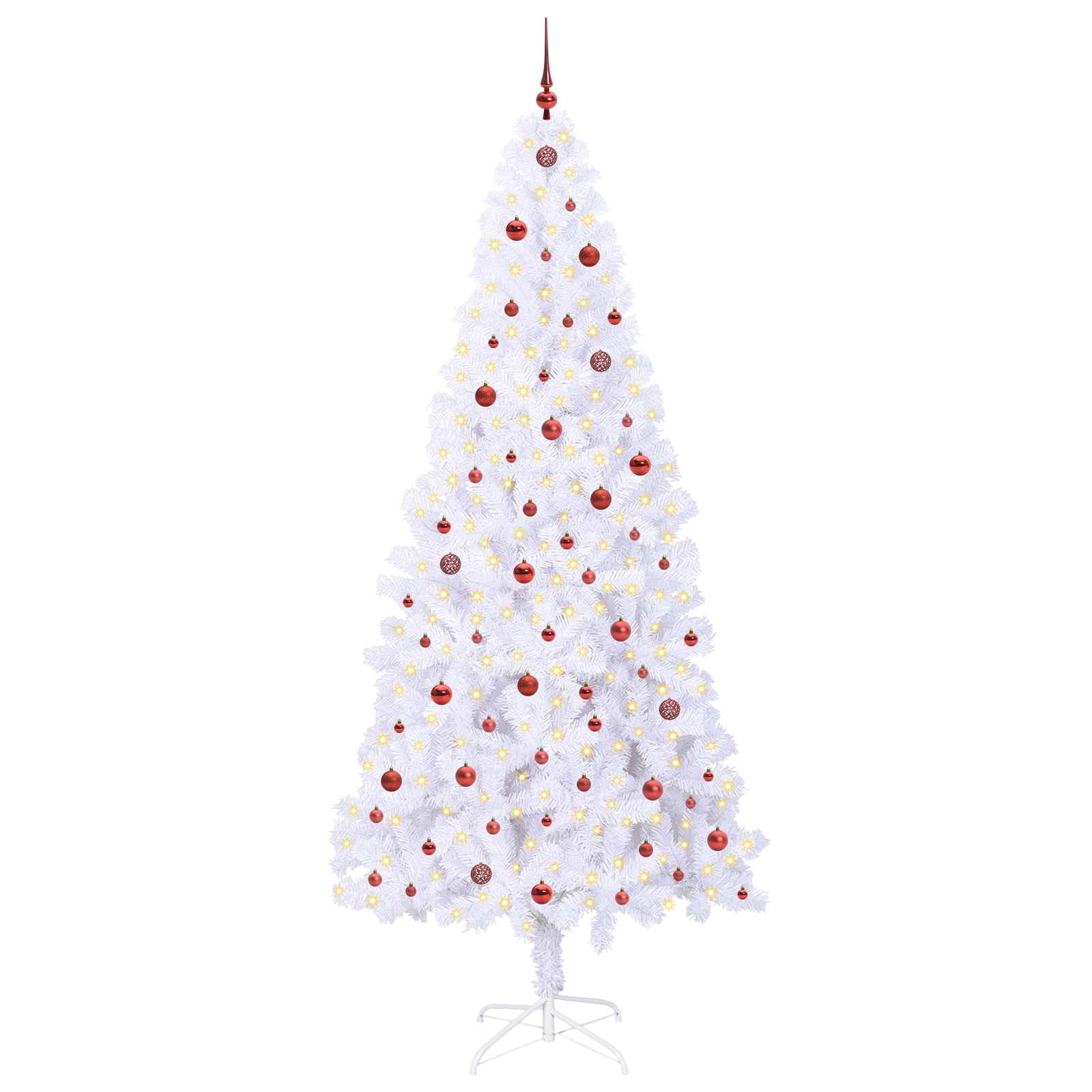 Vidaxx sapin de Noël artificiel avec 300 LED blanc 240 cm PVC et acier