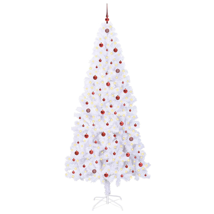 Vidaxx sapin de Noël artificiel avec 300 LED blanc 240 cm PVC et acier