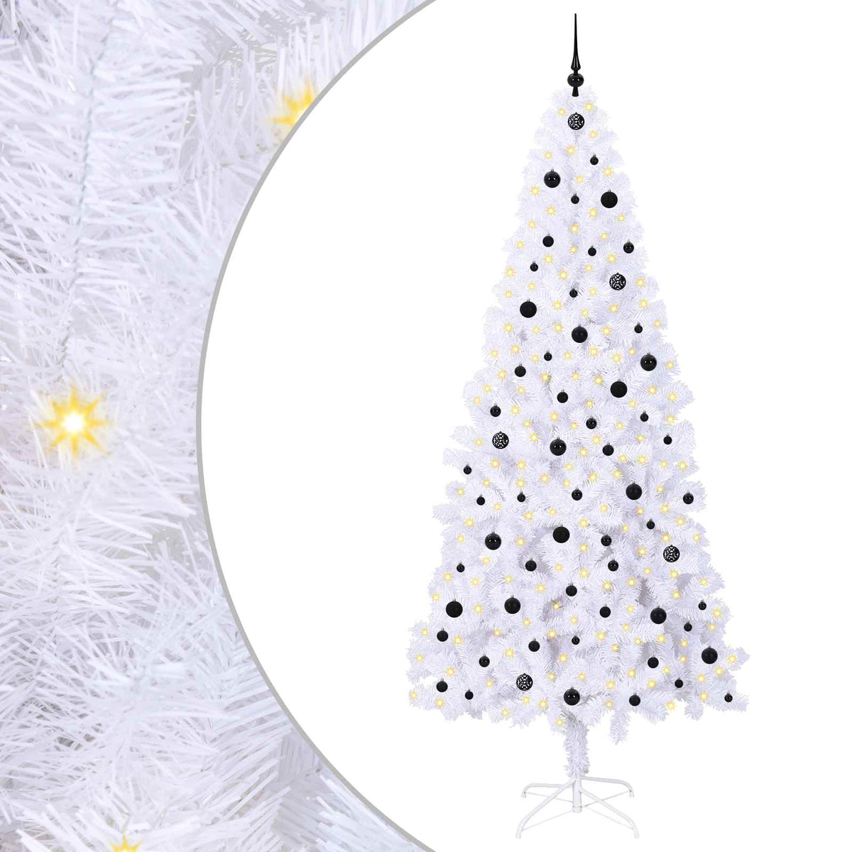 Vidaxx sapin de Noël artificiel avec 300 LED blanc 240 cm PVC et acier