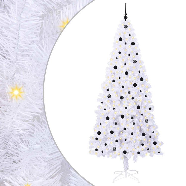 Vidaxx sapin de Noël artificiel avec 300 LED blanc 240 cm PVC et acier