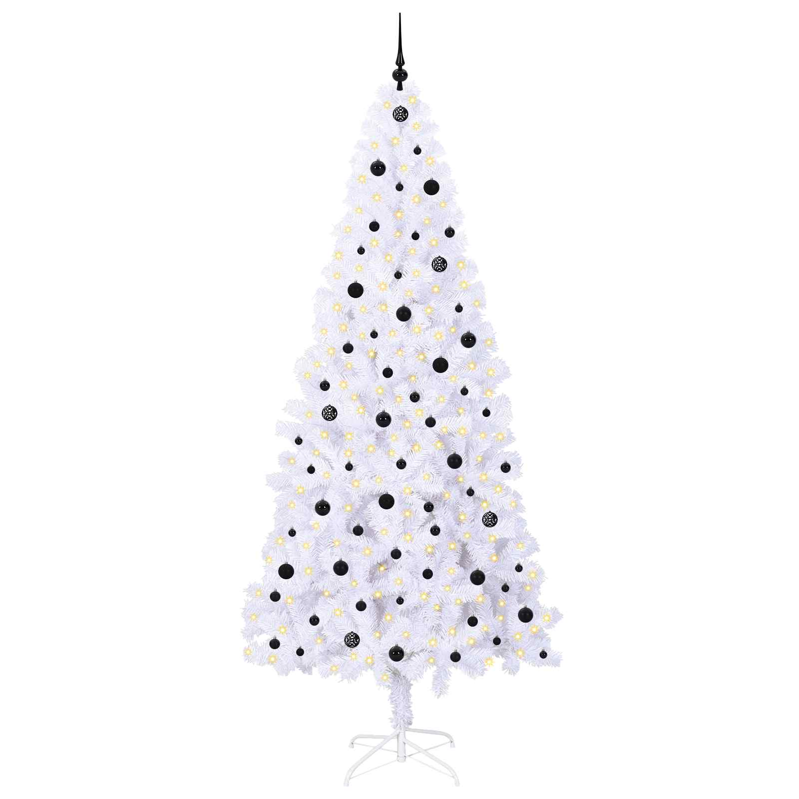 Vidaxx sapin de Noël artificiel avec 300 LED blanc 240 cm PVC et acier