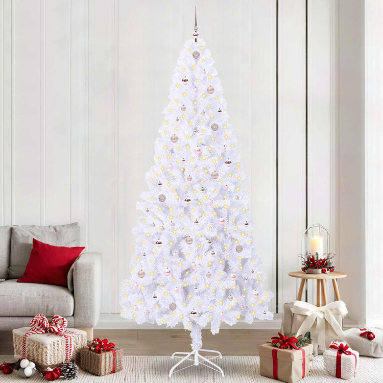 Vidaxx sapin de Noël artificiel avec 300 LED blanc 240 cm PVC et acier