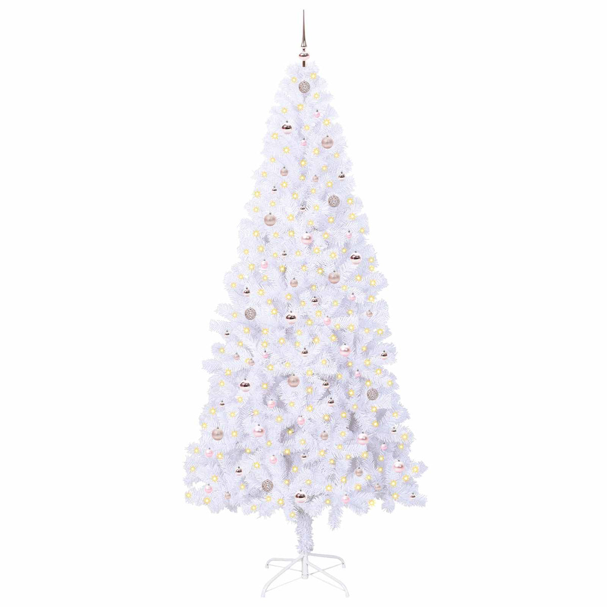Vidaxx sapin de Noël artificiel avec 300 LED blanc 240 cm PVC et acier