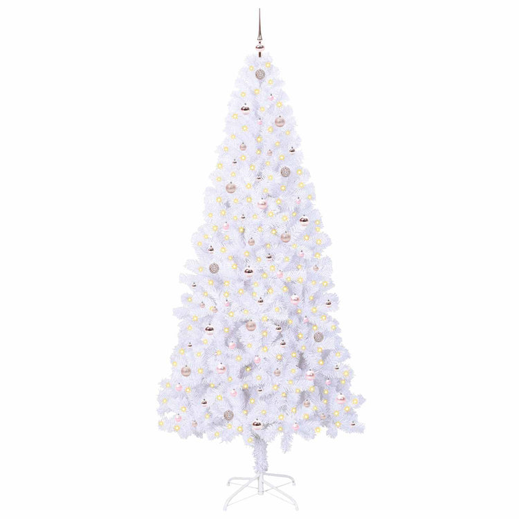 Vidaxx sapin de Noël artificiel avec 300 LED blanc 240 cm PVC et acier