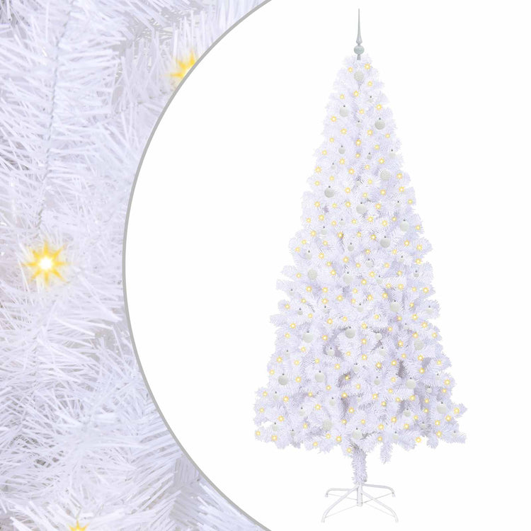 Vidaxx sapin de Noël artificiel avec 300 LED blanc 240 cm PVC et acier