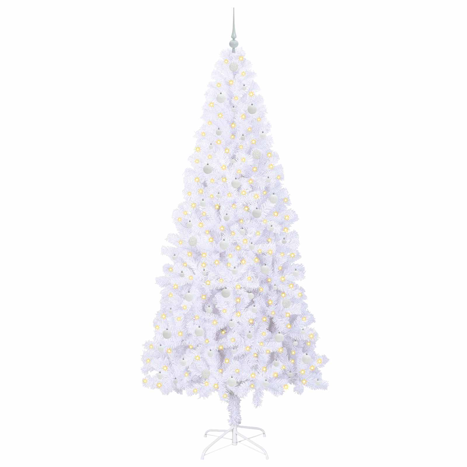 Vidaxx sapin de Noël artificiel avec 300 LED blanc 240 cm PVC et acier