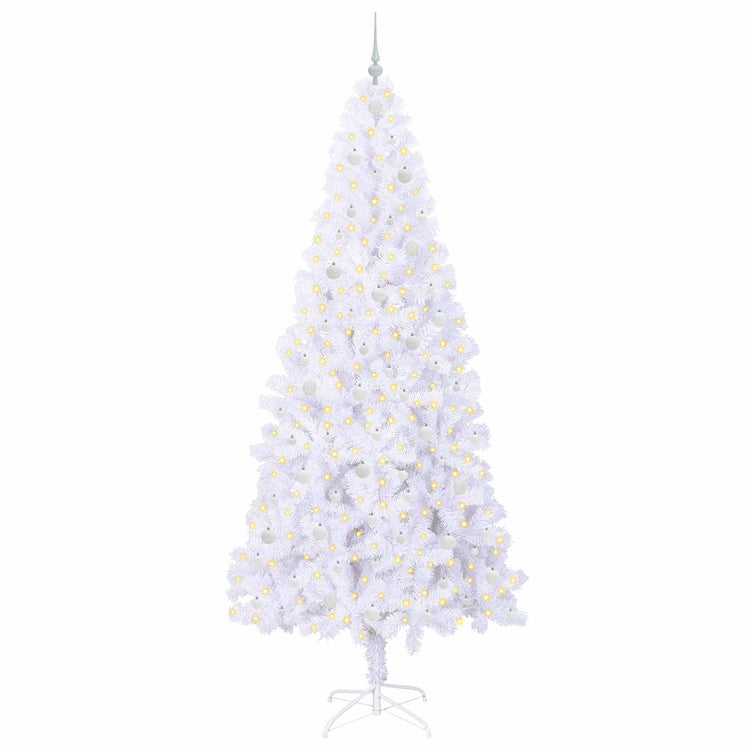 Vidaxx sapin de Noël artificiel avec 300 LED blanc 240 cm PVC et acier