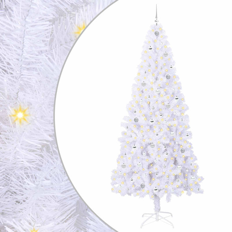Vidaxx sapin de Noël artificiel avec 300 LED blanc 240 cm PVC et acier
