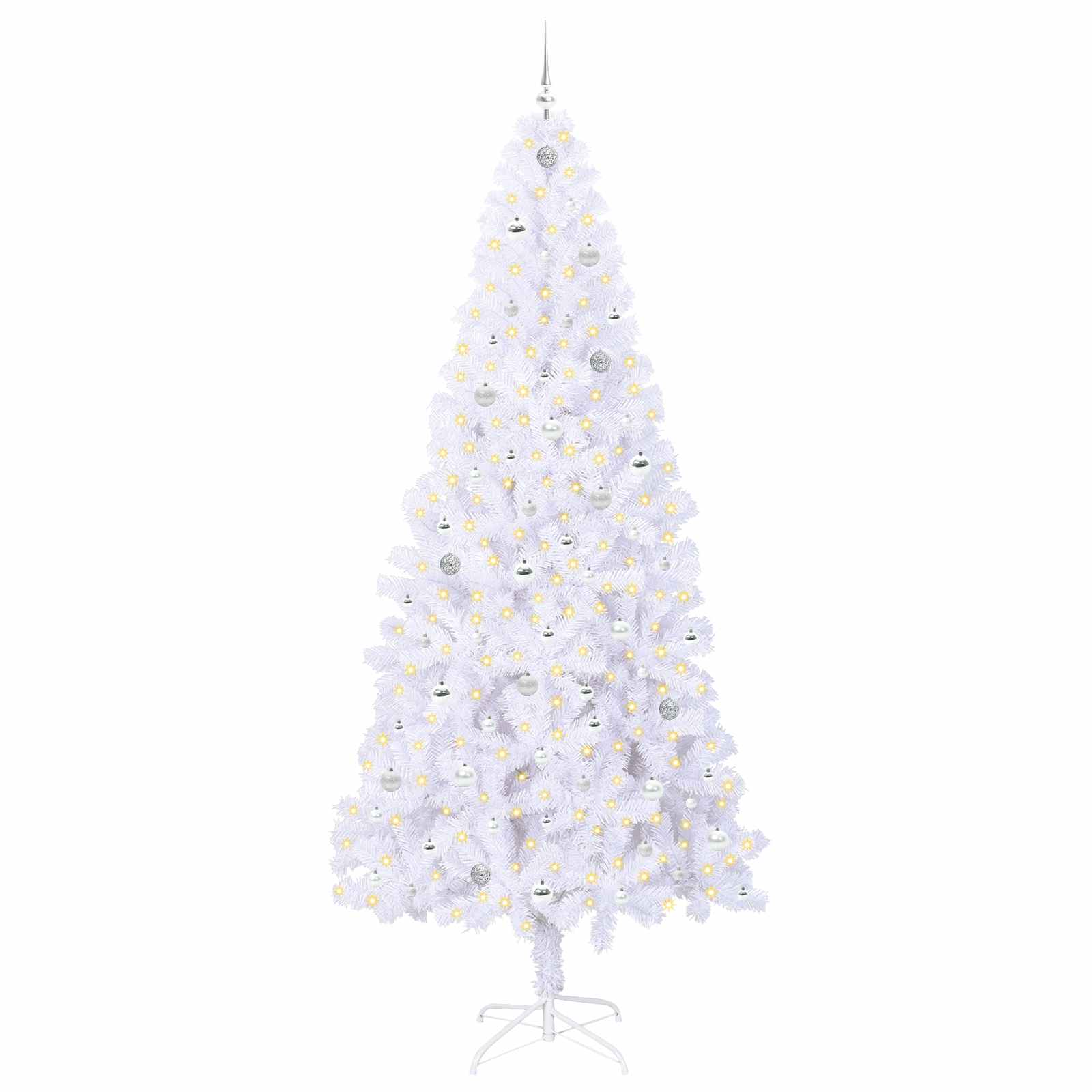 Vidaxx sapin de Noël artificiel avec 300 LED blanc 240 cm PVC et acier