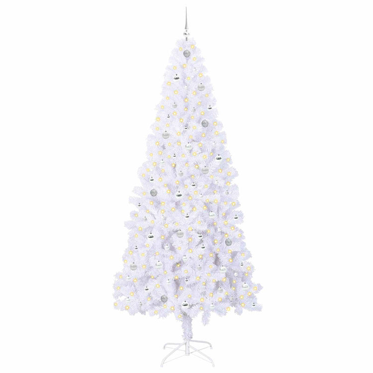 Vidaxx sapin de Noël artificiel avec 300 LED blanc 240 cm PVC et acier