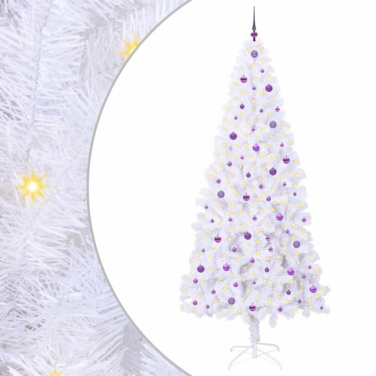 Vidaxx sapin de Noël artificiel avec 300 LED blanc 240 cm PVC et acier