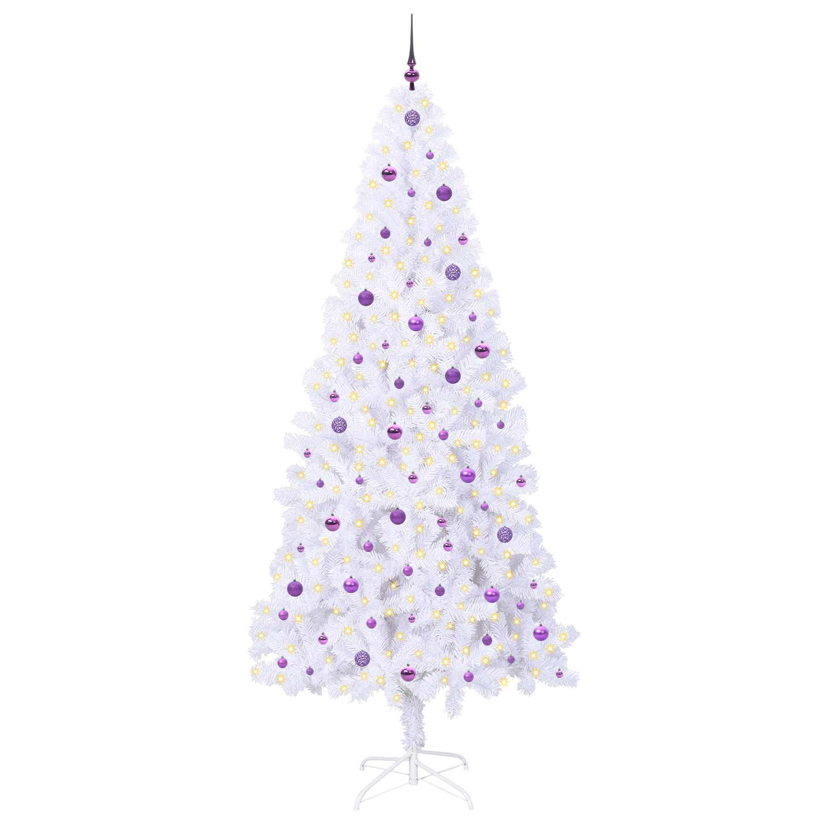 Vidaxx sapin de Noël artificiel avec 300 LED blanc 240 cm PVC et acier