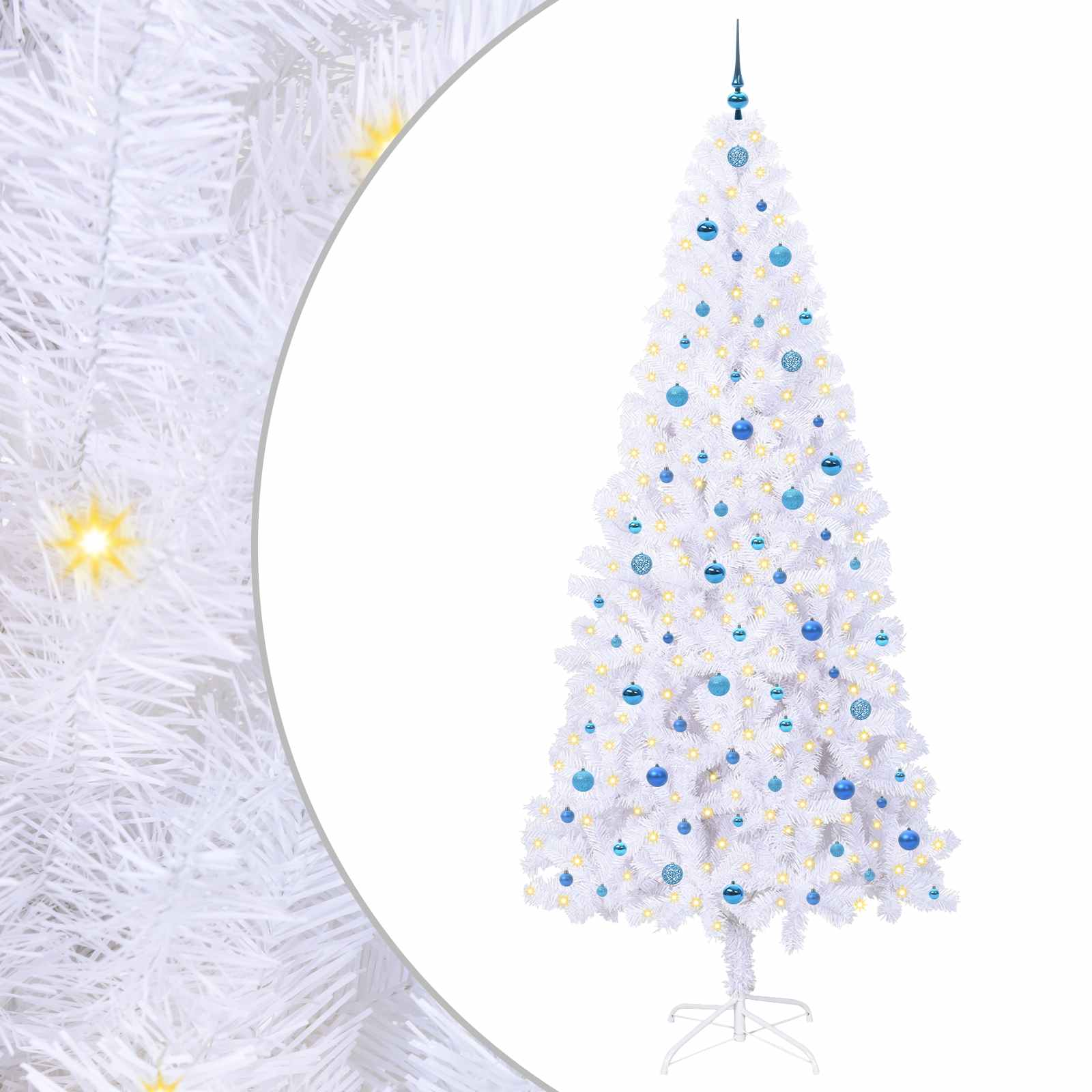 Vidaxx sapin de Noël artificiel avec 300 LED blanc 240 cm PVC et acier