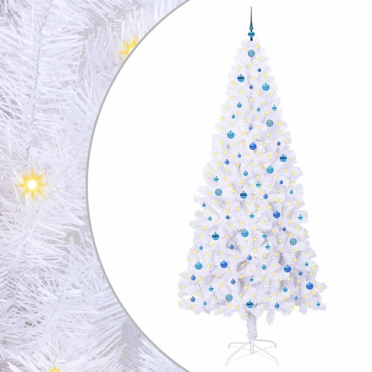 Vidaxx sapin de Noël artificiel avec 300 LED blanc 240 cm PVC et acier