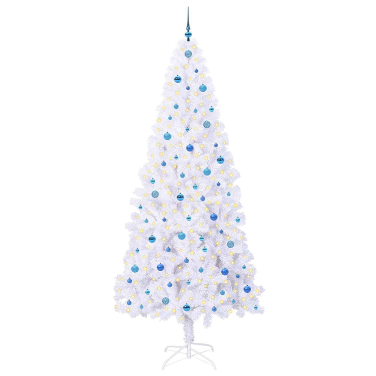 Vidaxx sapin de Noël artificiel avec 300 LED blanc 240 cm PVC et acier
