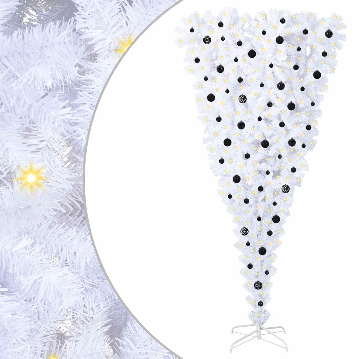 Vidaxx sapin de Noël artificiel avec 300 LED blanc 240 cm PVC et acier