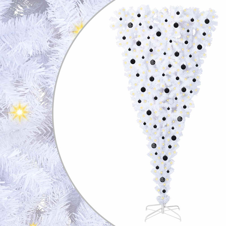 Vidaxx sapin de Noël artificiel avec 300 LED blanc 240 cm PVC et acier
