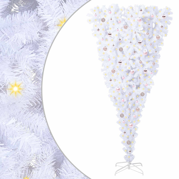 Vidaxx sapin de Noël artificiel avec 300 LED blanc 240 cm PVC et acier