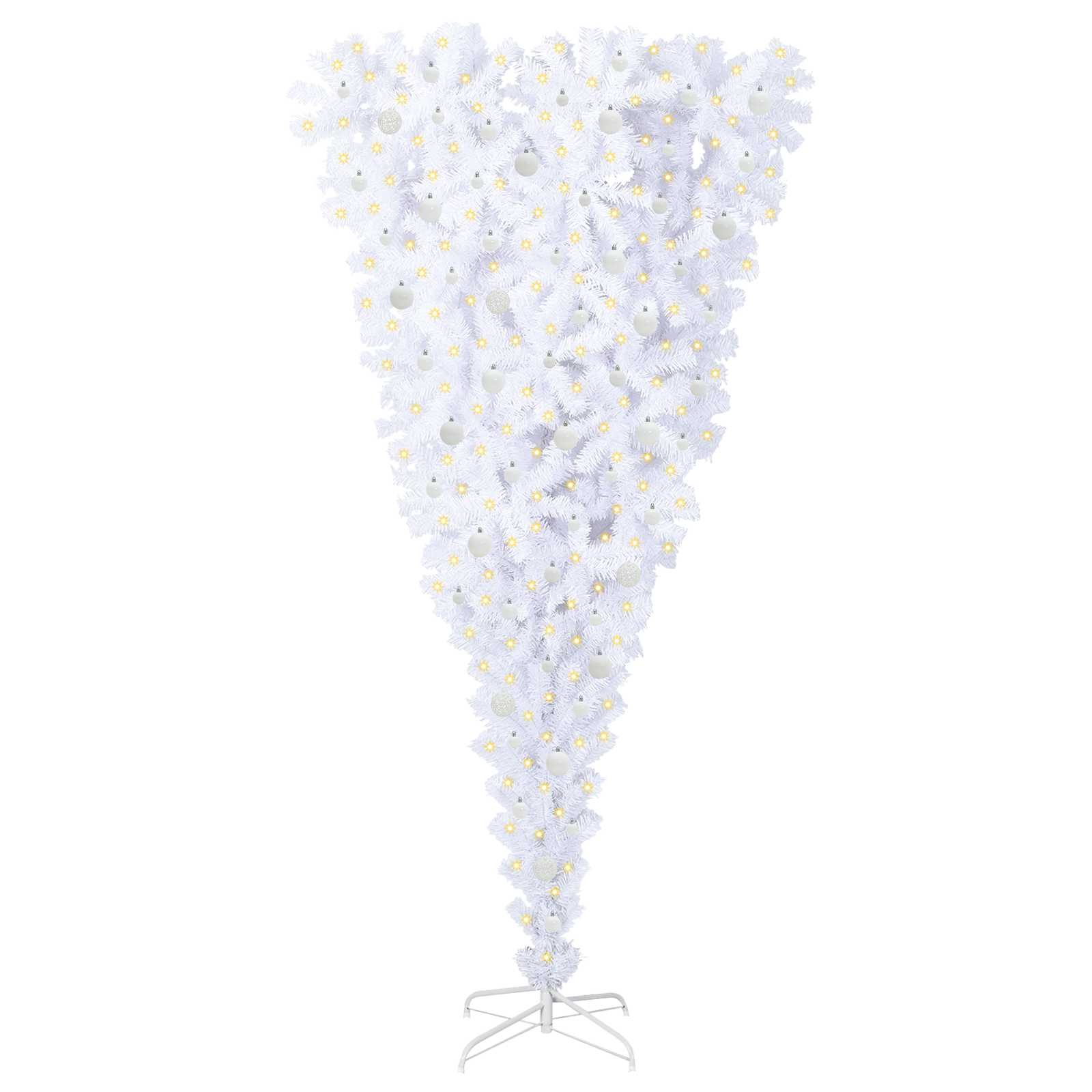 Vidaxx sapin de Noël artificiel avec 300 LED blanc 240 cm PVC et acier