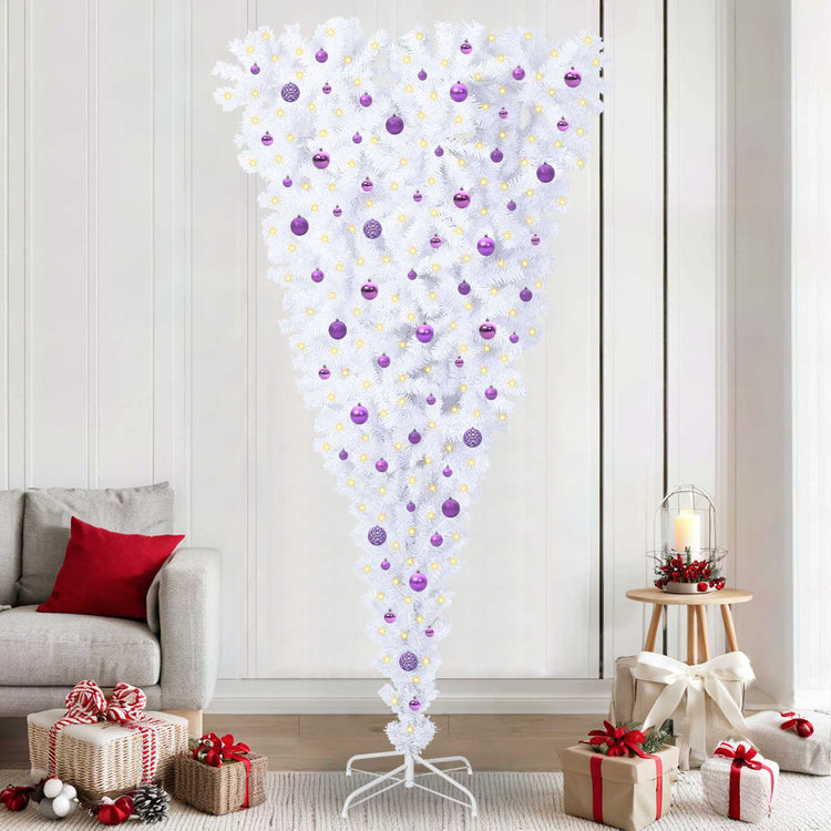 Vidaxx sapin de Noël artificiel avec 300 LED blanc 240 cm PVC et acier