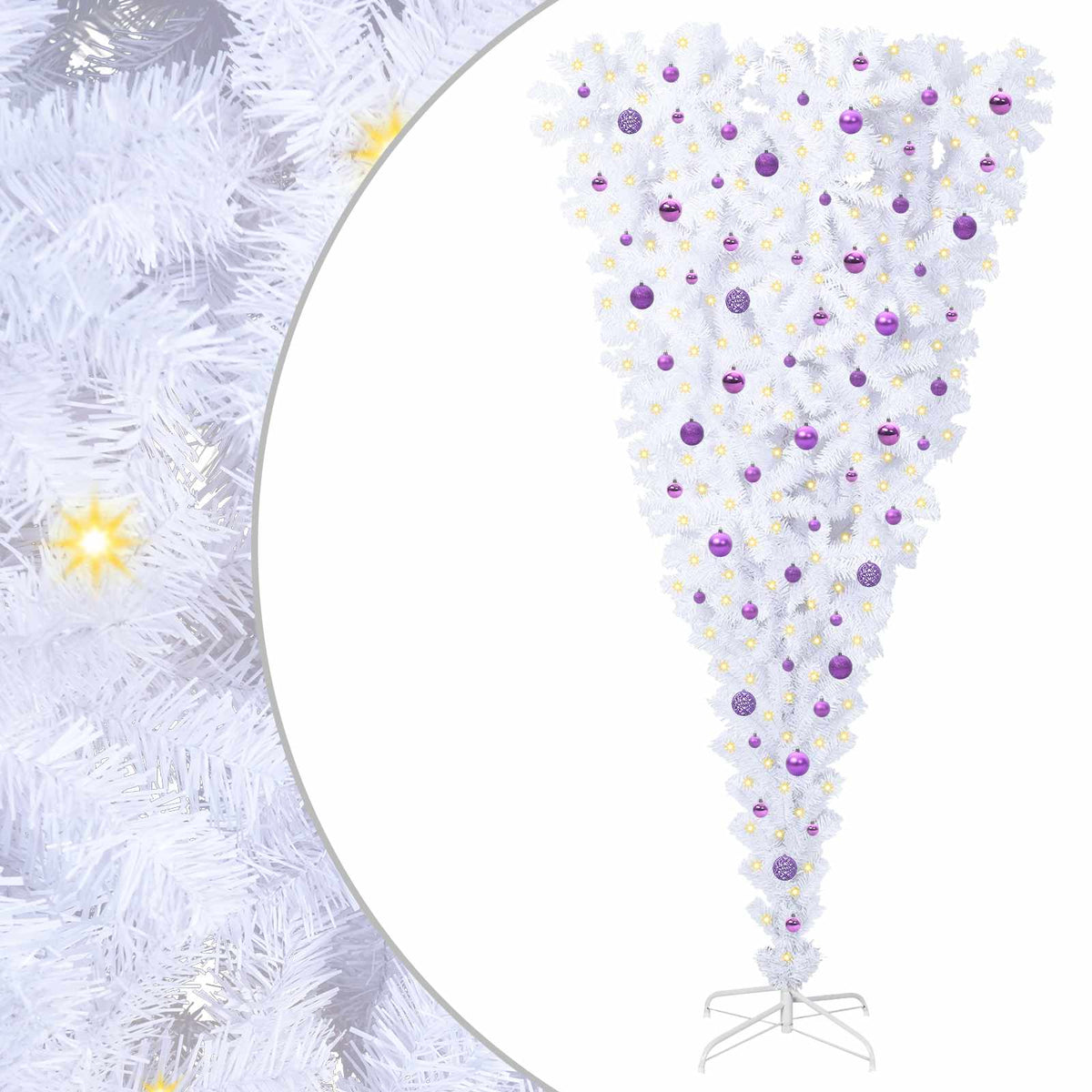 Vidaxx sapin de Noël artificiel avec 300 LED blanc 240 cm PVC et acier