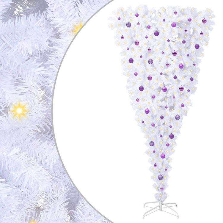 Vidaxx sapin de Noël artificiel avec 300 LED blanc 240 cm PVC et acier