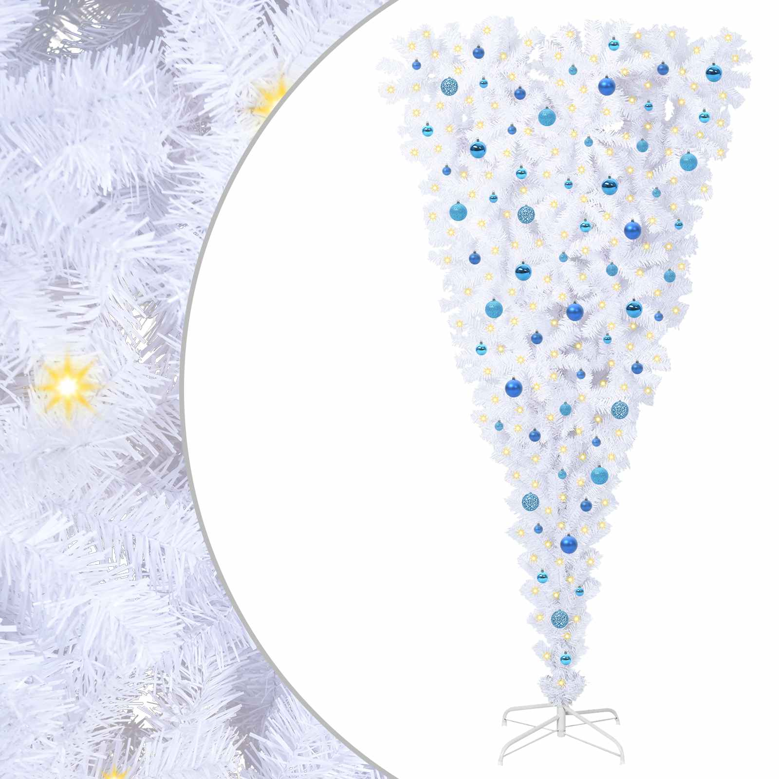 Vidaxx sapin de Noël artificiel avec 300 LED blanc 240 cm PVC et acier