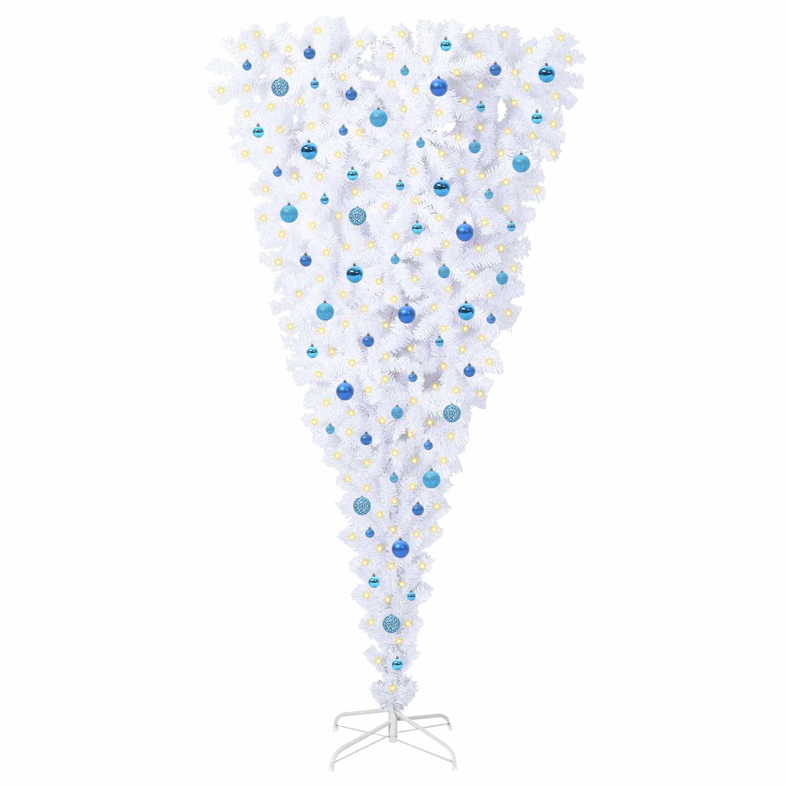 Vidaxx sapin de Noël artificiel avec 300 LED blanc 240 cm PVC et acier