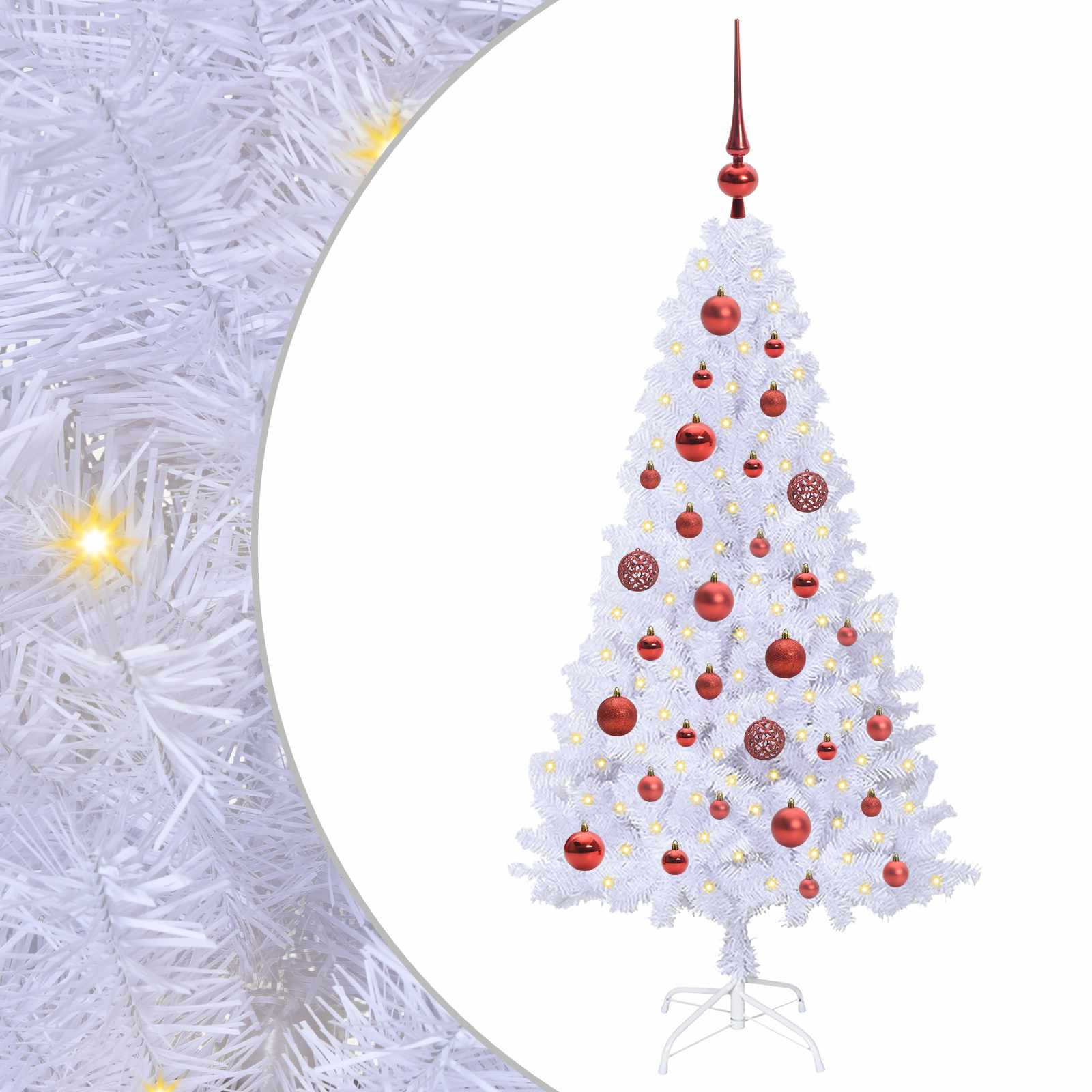Vidaxx sapin de Noël artificiel avec 150 LED blanc 120 cm PVC et acier