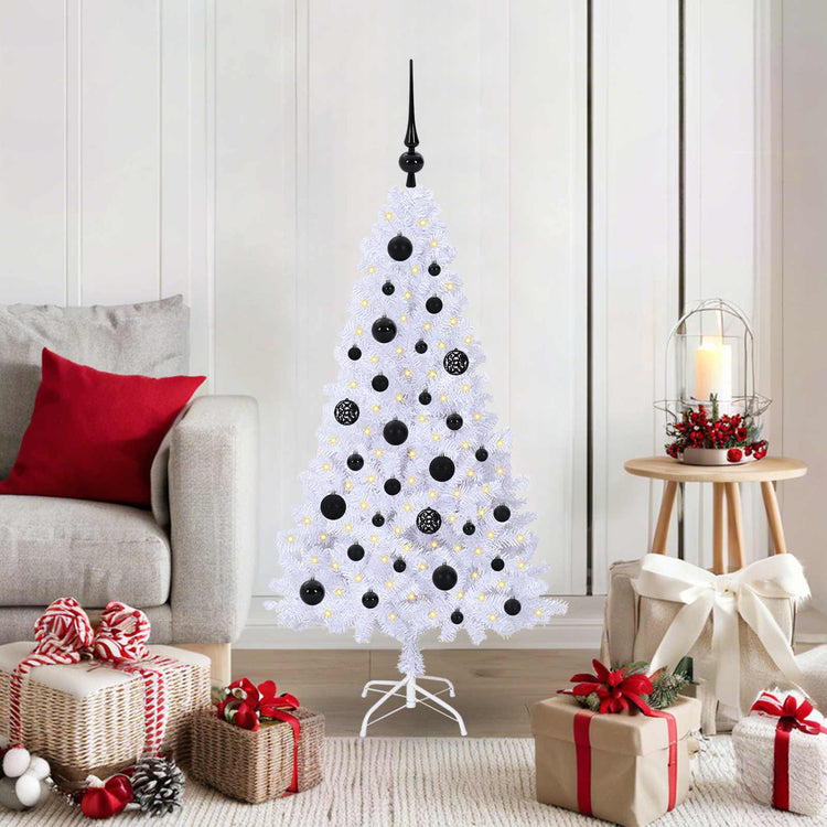 Vidaxx sapin de Noël artificiel avec 150 LED blanc 120 cm PVC et acier