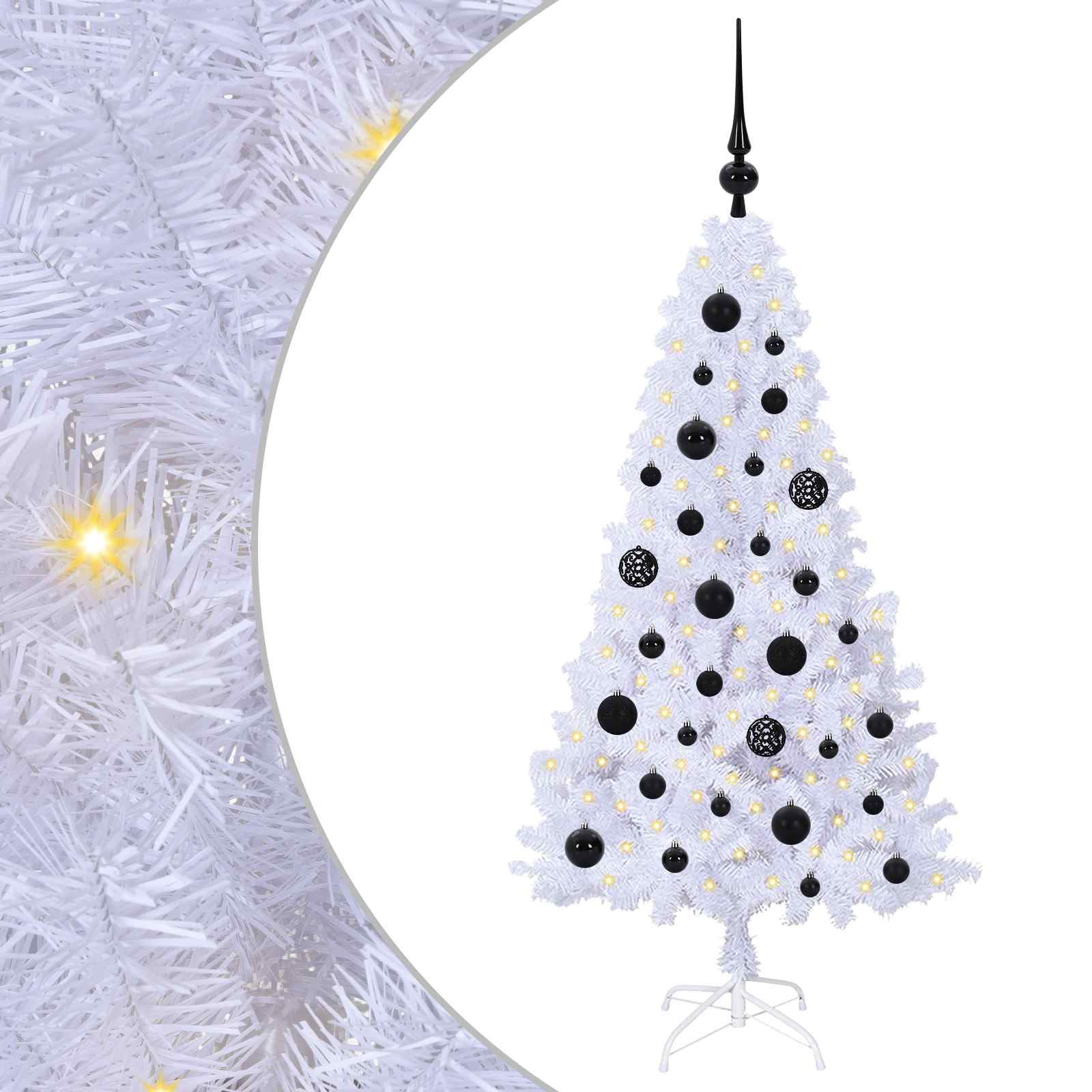 Vidaxx sapin de Noël artificiel avec 150 LED blanc 120 cm PVC et acier