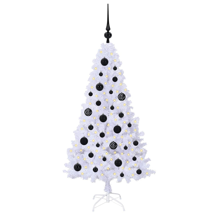 Vidaxx sapin de Noël artificiel avec 150 LED blanc 120 cm PVC et acier