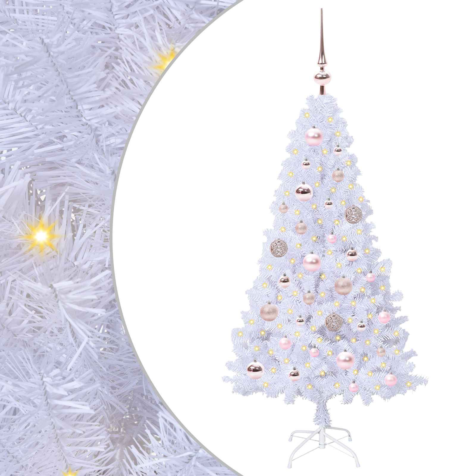 Vidaxx sapin de Noël artificiel avec 150 LED blanc 120 cm PVC et acier
