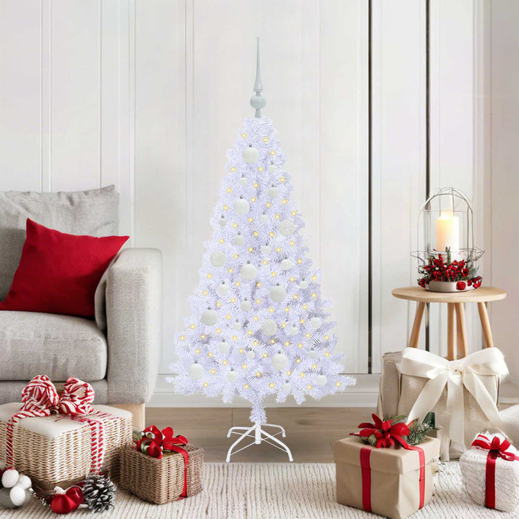 Vidaxx sapin de Noël artificiel avec 150 LED blanc 120 cm PVC et acier