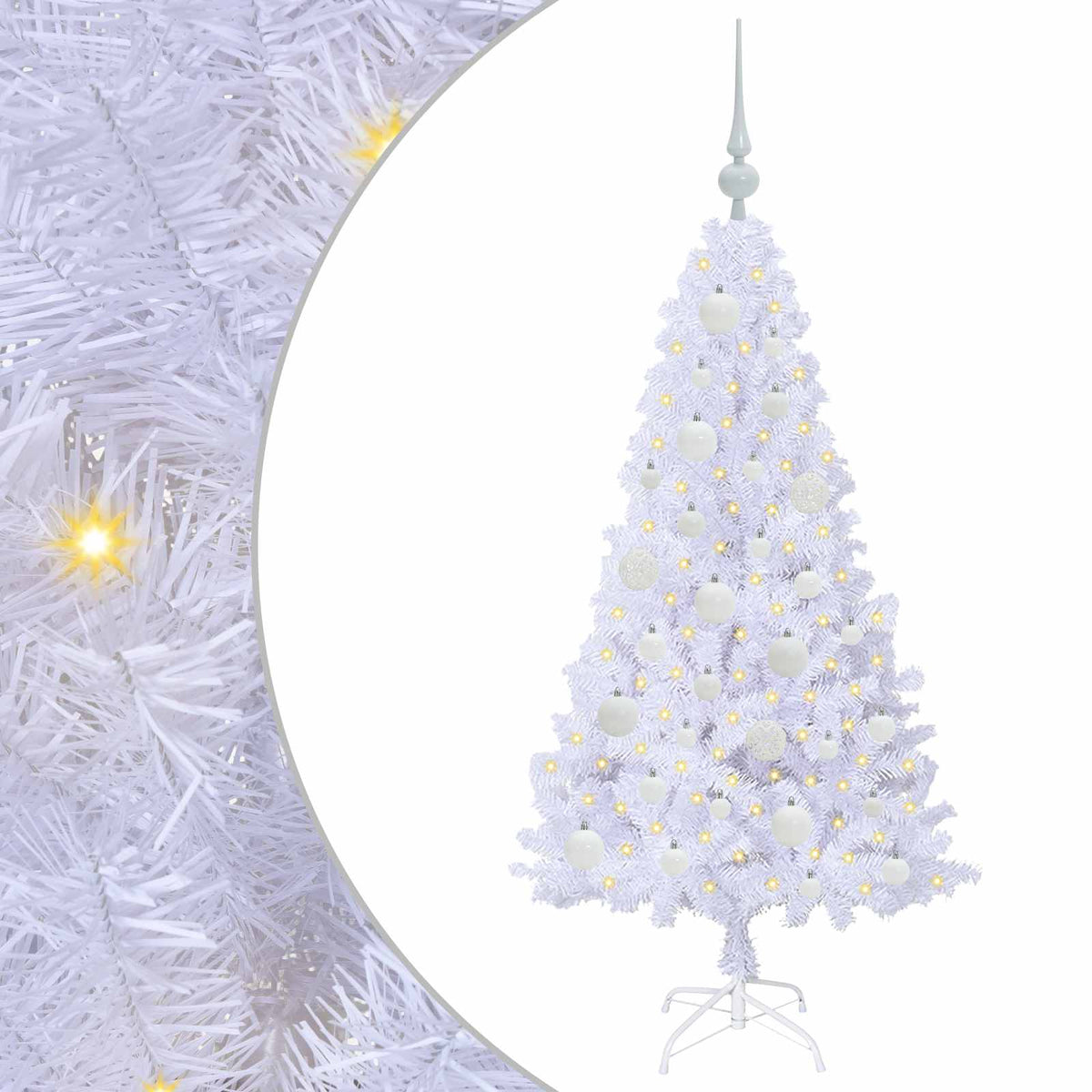Vidaxx sapin de Noël artificiel avec 150 LED blanc 120 cm PVC et acier
